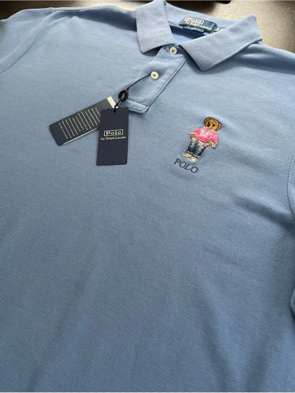 NWT Polo Ralph Lauren Classic Fit Blue Polo Shirt Polo Bear RL 67 Surf MSRP$150